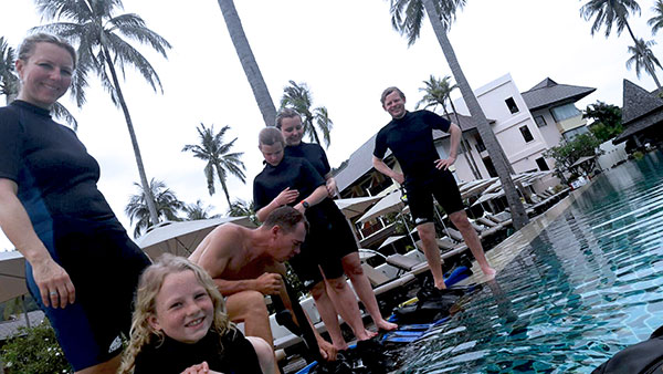 family diving